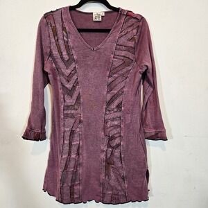 Vintage Parsley & Sage Purple Patchwork Tunic Size Small